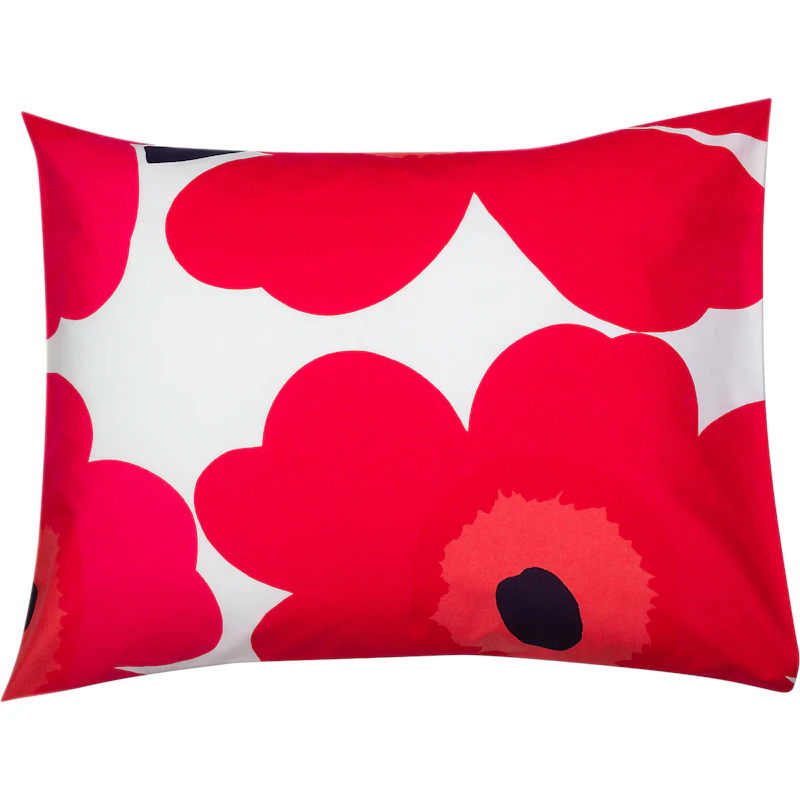 Unikko Kissenbezug 50x70 cm, Rot / Weiß