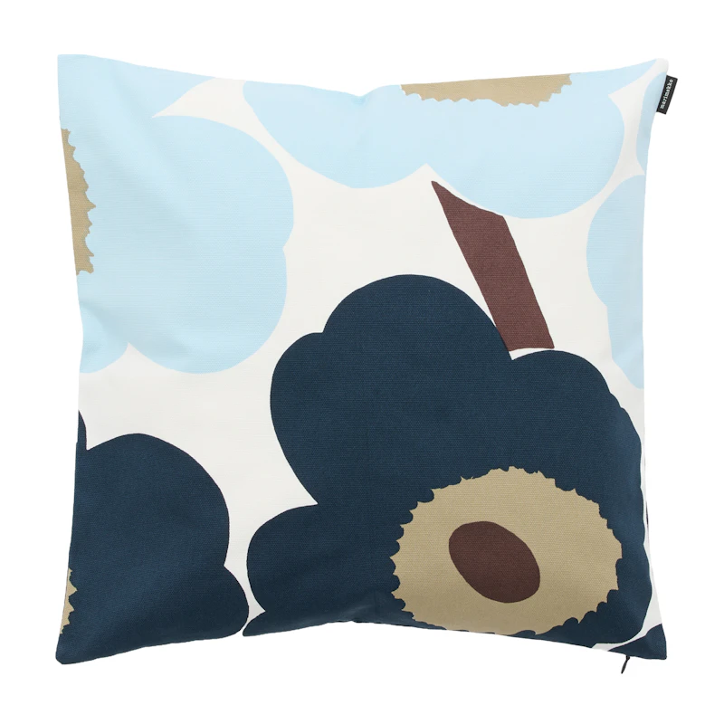 Unikko Kissenbezug 80x80 cm, Altweiß / Blueberry
