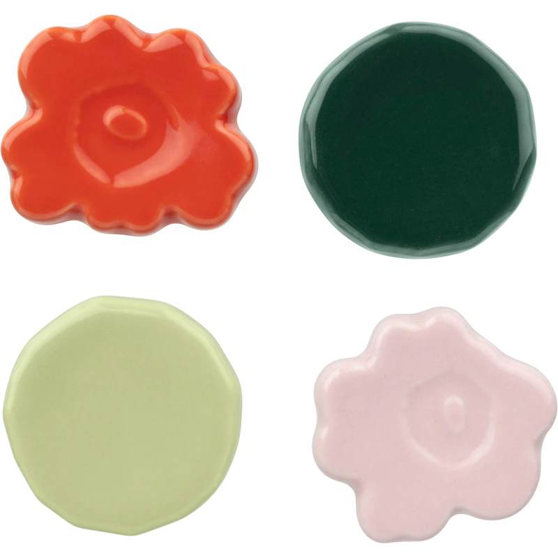 Unikko/Kivet Stäbchenhalter 4-er Set, Rosa / Dunkelgrün / Pear