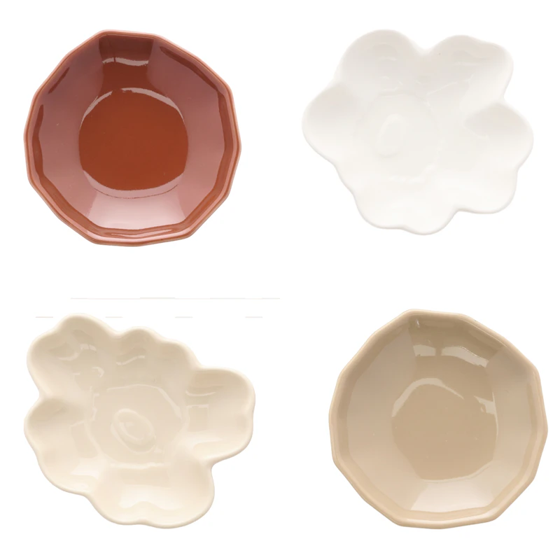 Unikko & Kivet Teller 4-er Set, Light Brown / Kastanienbraun