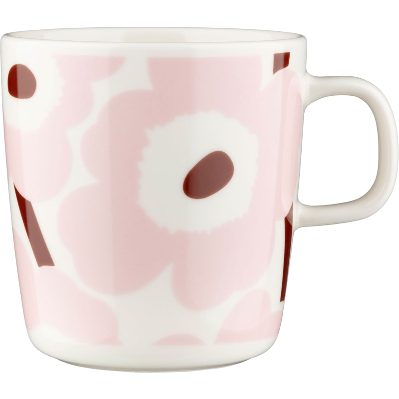 Oiva/Unikko Tasse 40 cl, Weiß / Light Pink / Kastanienbraun