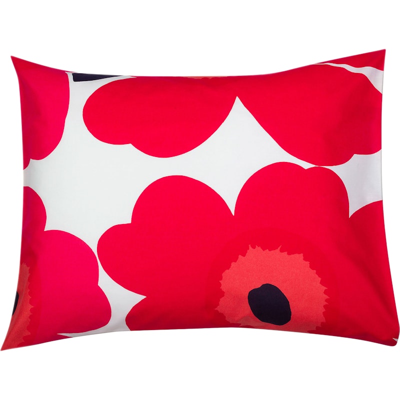 Unikko Kissenbezug 80x80 cm, Rot / Weiß