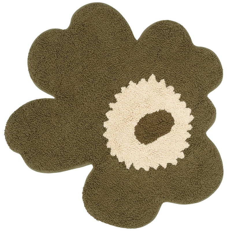 Unikko Terry Badematte 73X74 cm, Cremefarben / Green Umber