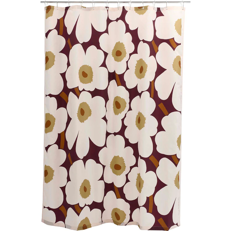 Unikko Duschvorhang 180x200 cm, Plum / Elm Wood / Toffee