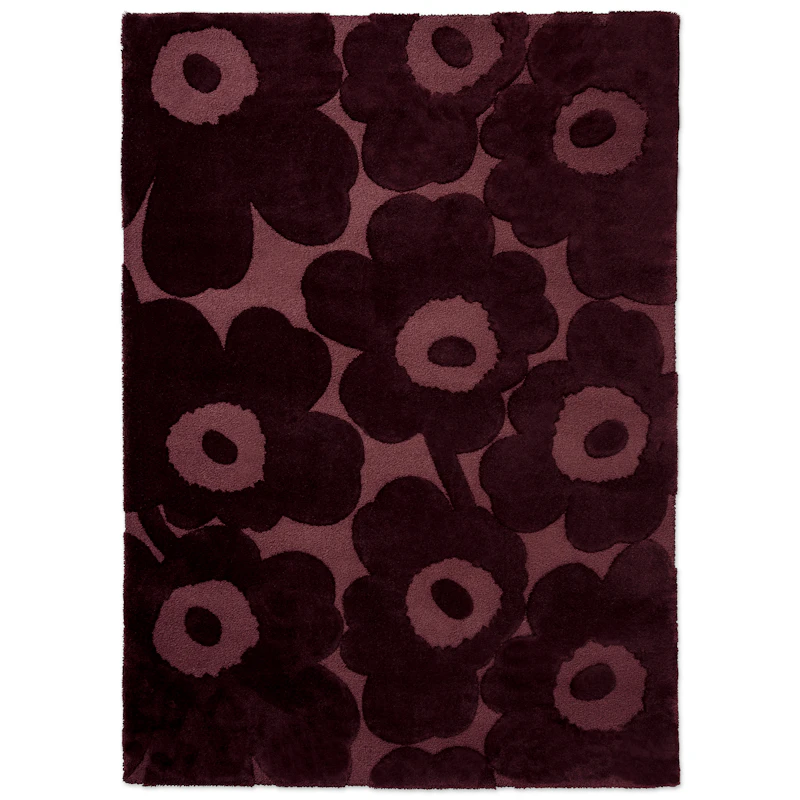 Unikko Wollteppich 250x350 cm, Burgundy
