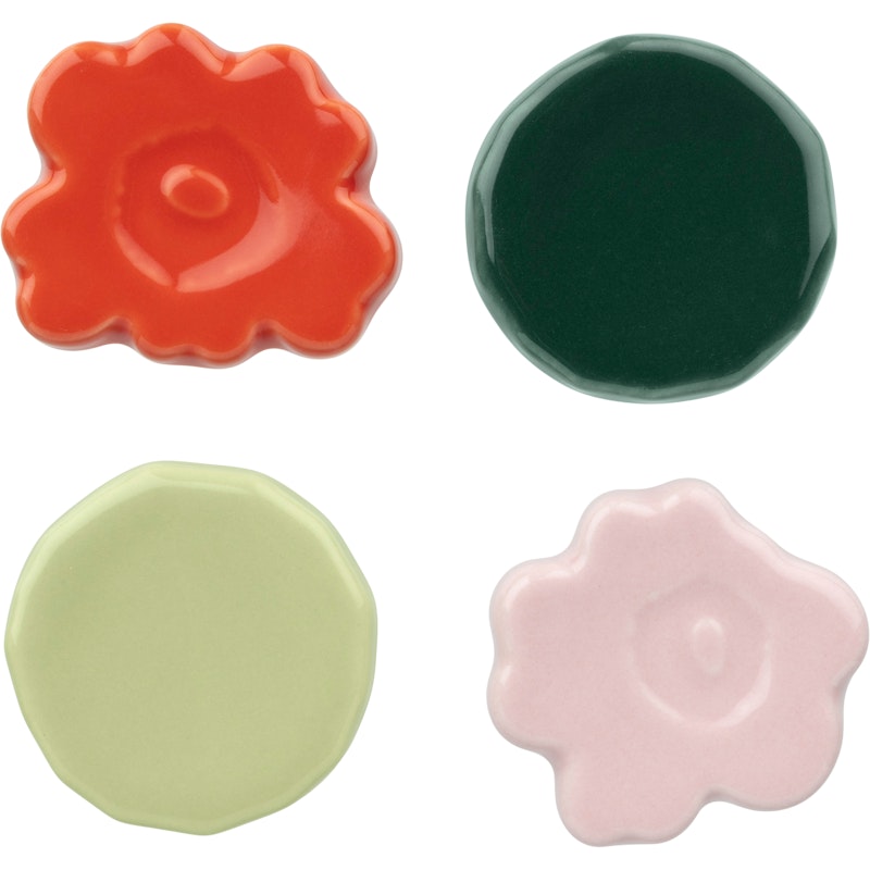 Unikko/Kivet Stäbchenhalter 4-er Set, Rosa / Dunkelgrün / Pear