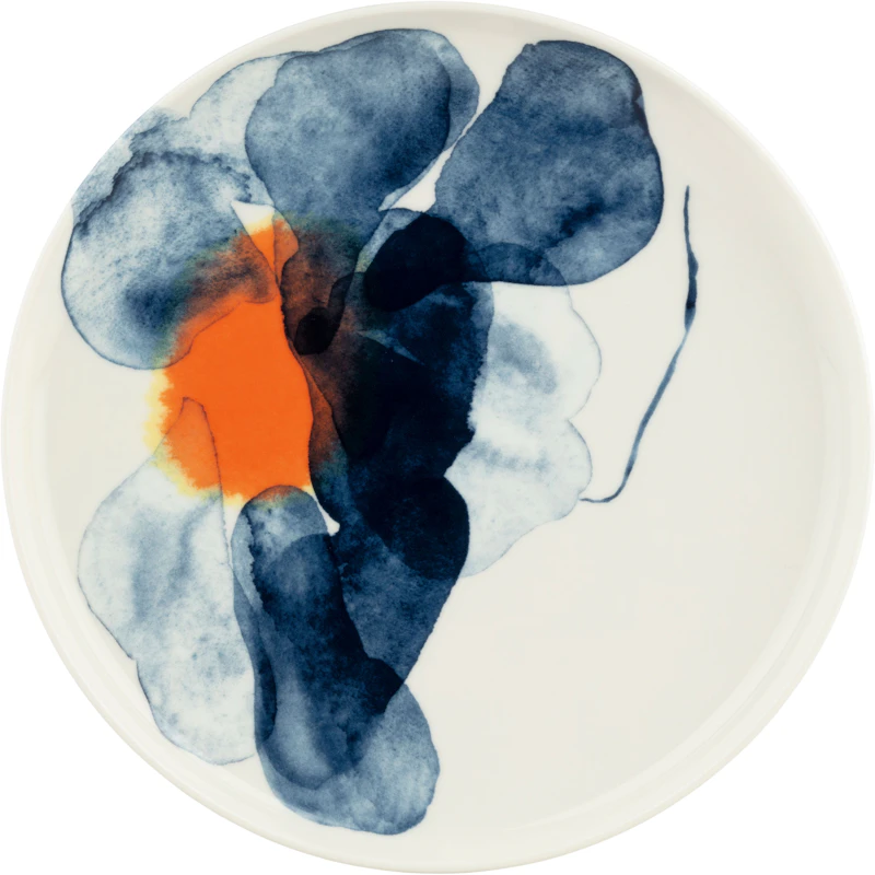 Valssi Teller 25 cm, Weiß / Blau / Orange