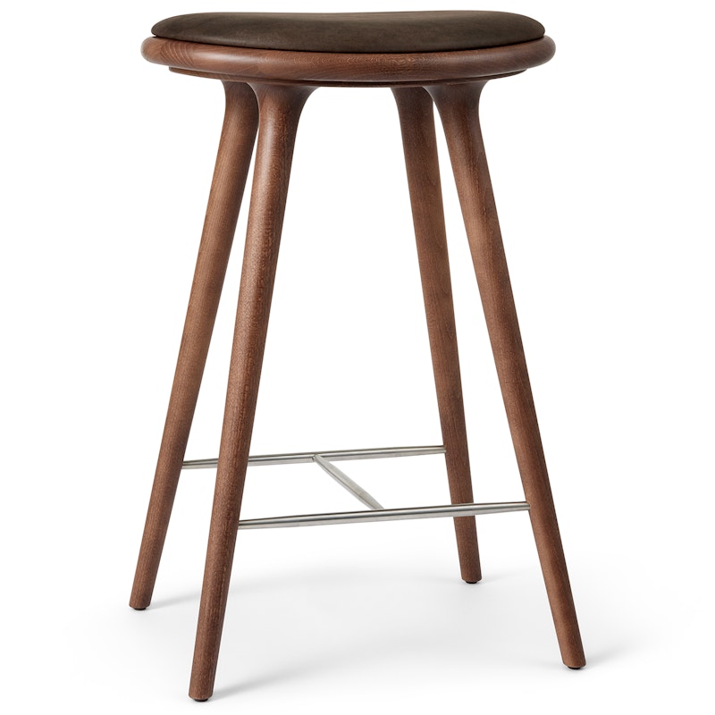 High Stool Hocker 69 cm, Braun Gebeizte Buche