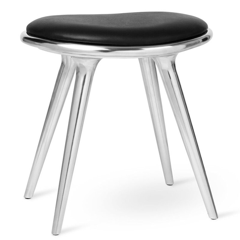 Low Stool Hocker 47 cm, Recyceltes Aluminium