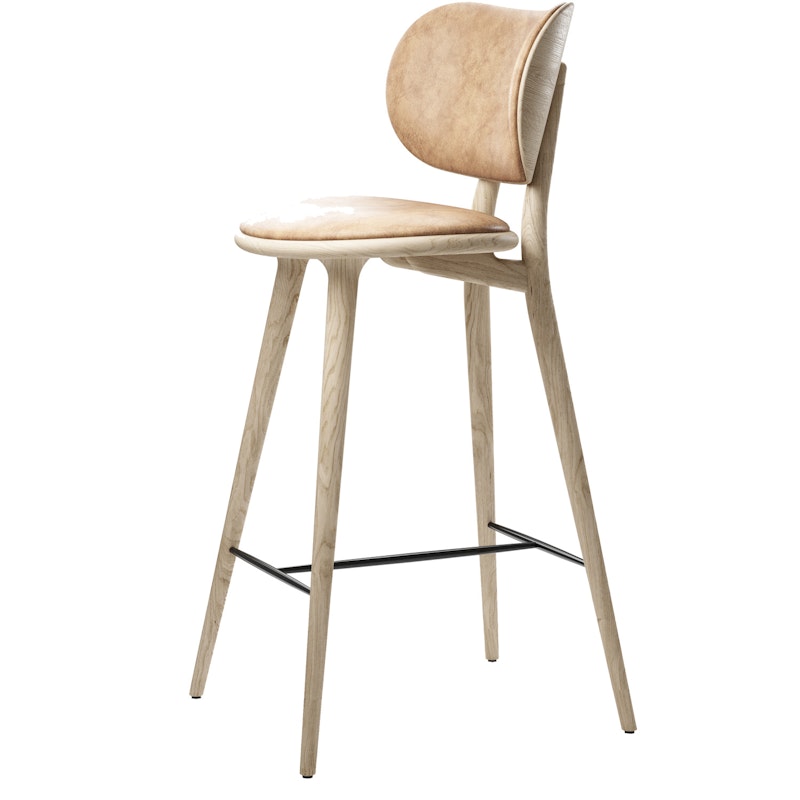 The High Stool Backrest Barstuhl, Matt Lackierte Eiche