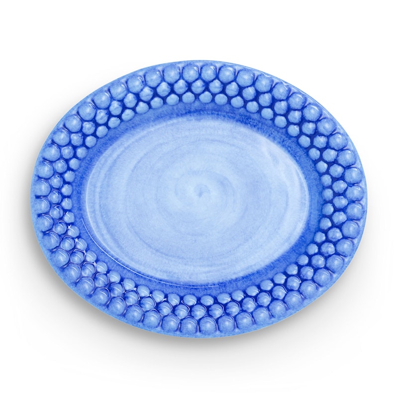 Bubbles Ovaler Teller 20cm, Hellblau