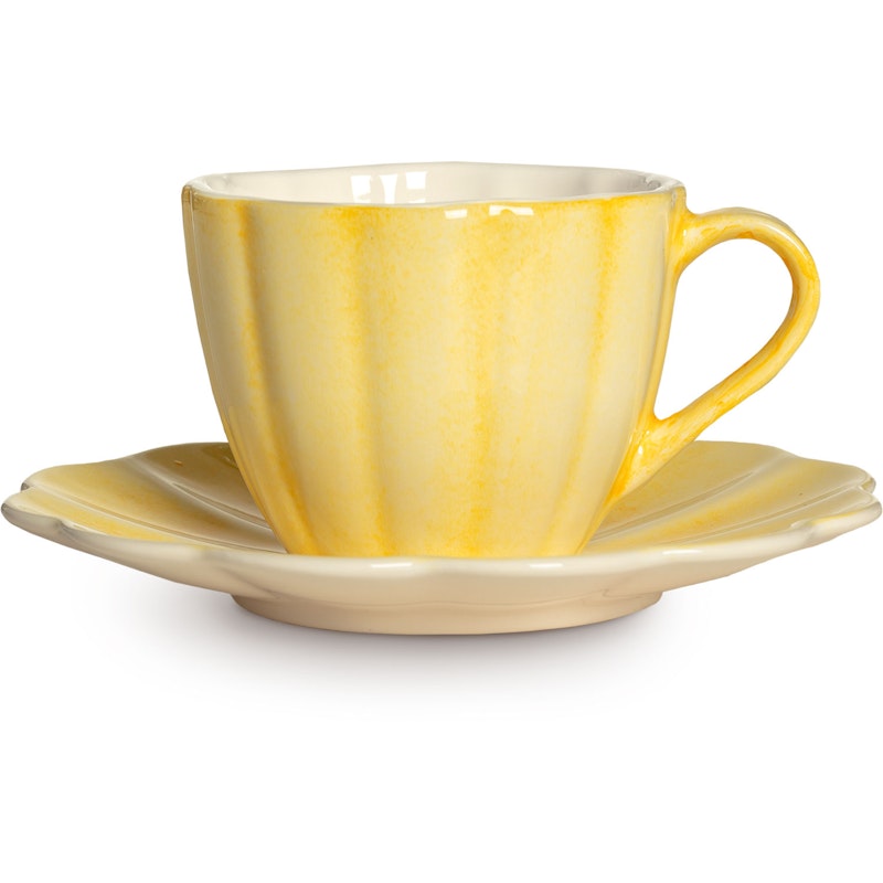 Oyster Tasse mit Unterteller 25 cl, Gelb