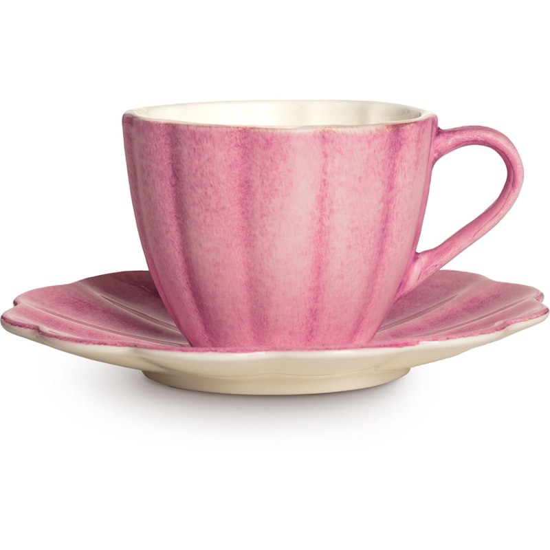 Oyster Tasse mit Unterteller 25 cl, Rosa