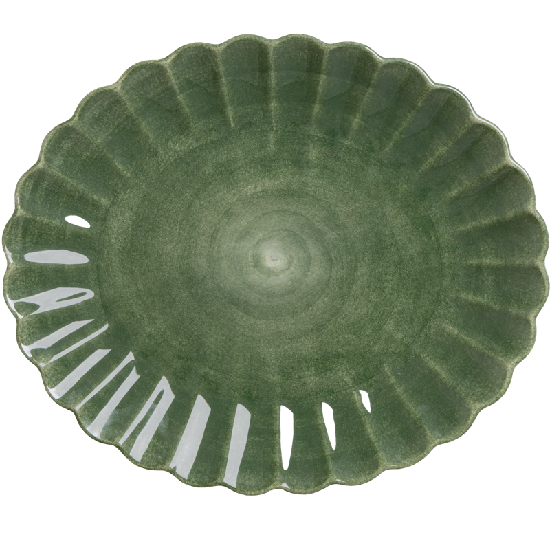 Oyster Teller 35x30 cm, Waldgrün