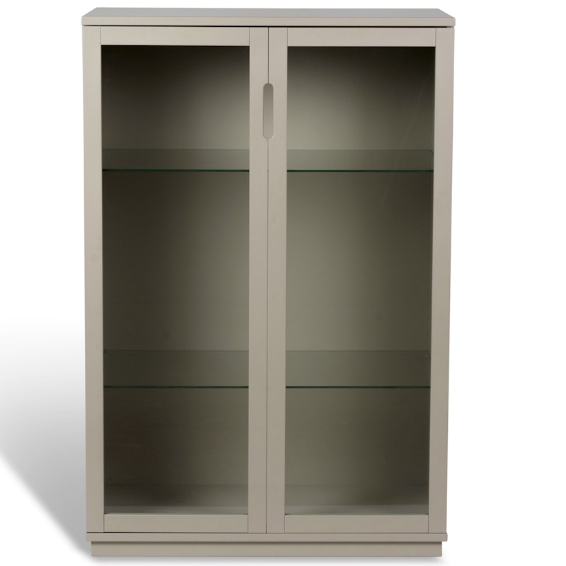 Aoko Cabinet White, Glass Doors Schränkchen Beige