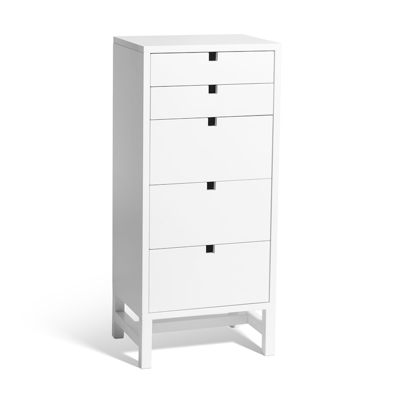Falsterbo Chest Of Drawers Small, 5 Drawers, White Lacquer