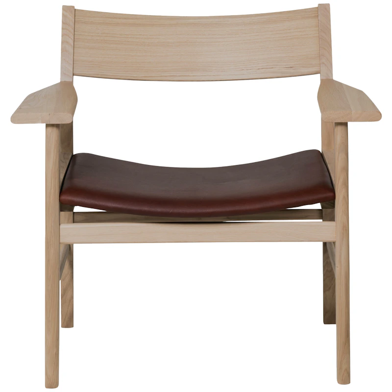 Siza Loungesessel, Weiß Pigmentierte Eiche / Mocca Leder