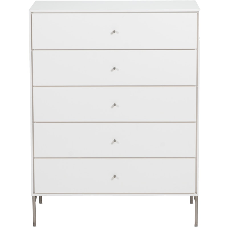 Volt Kommode Fünf Schubladen 80x40x105 cm, Weiß