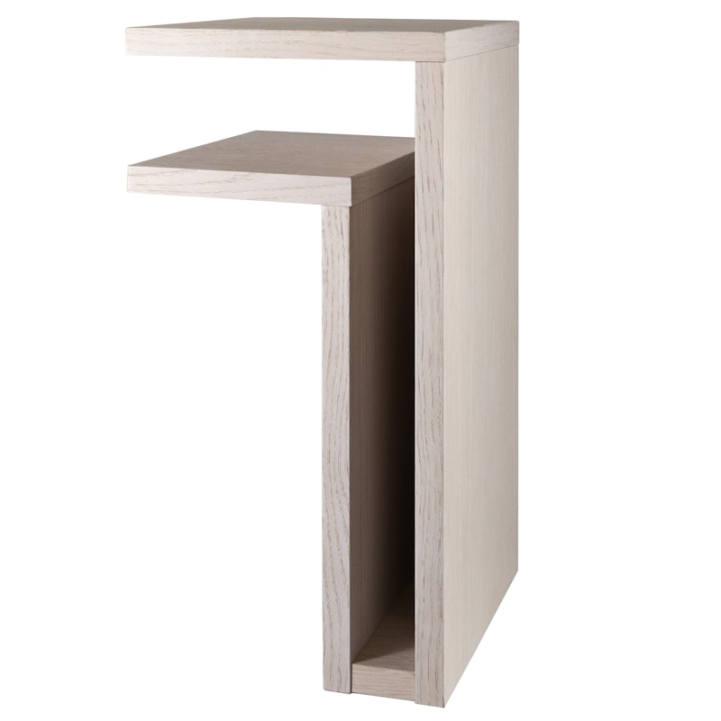 F-Shelf Wandregal  Links, Weiß-Eiche