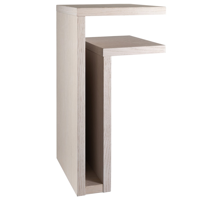 F-Shelf Wandregal Rechts, Weiß-Eiche
