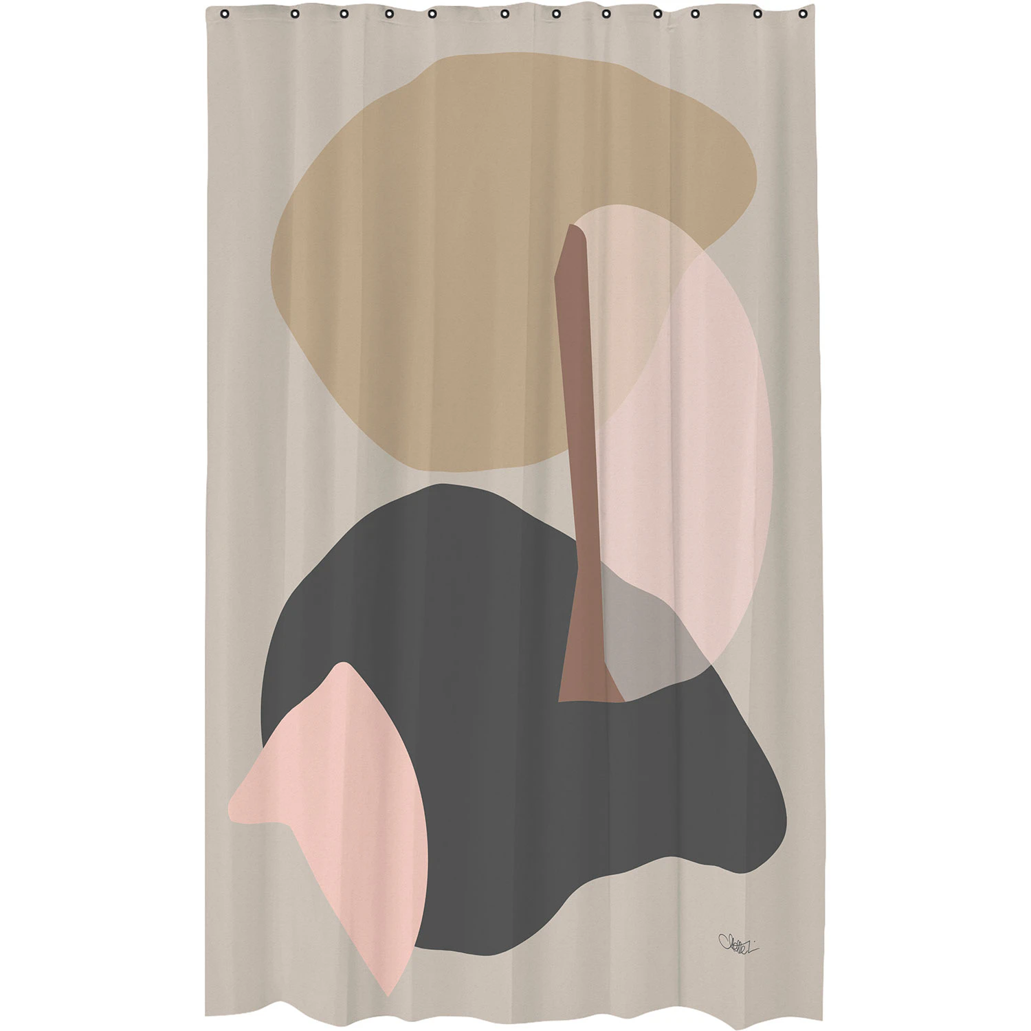 Abstrakter Duschvorhang Sonnenaufgang – 152 X 183 Cm, Wasserabweisend, Mit 12 Haken