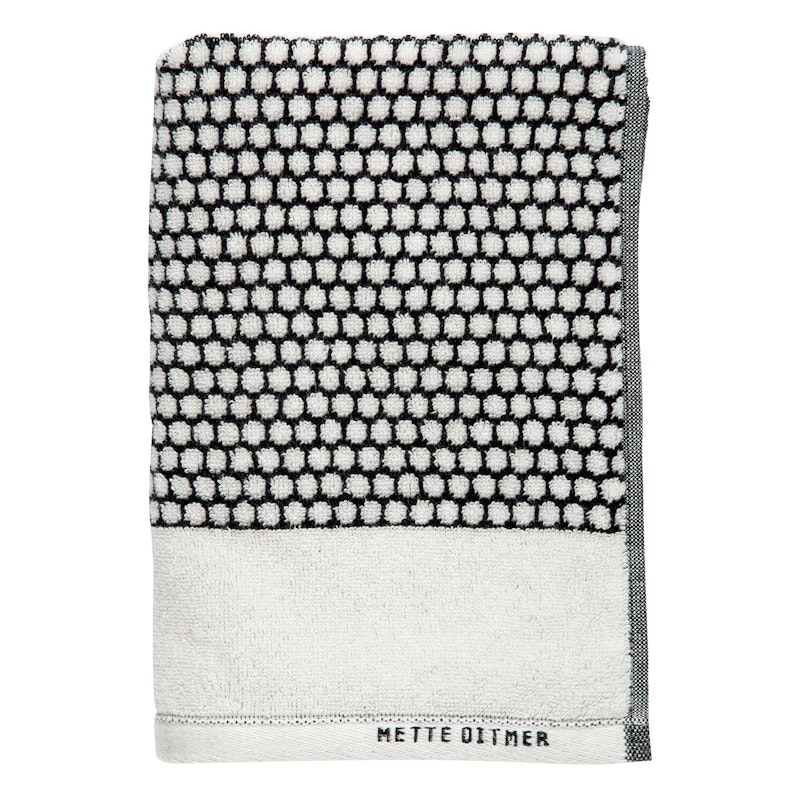 Grid Handtuch Schwarz/Off-White, 50x100cm