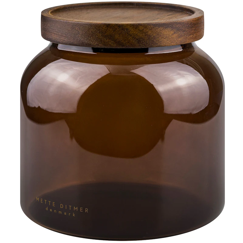 Luna Glasgefäß Mit Deckel 13 cm, Braun