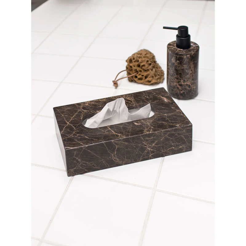 MARBLE Aufbewahrungsbox Fr Servietten, Braun | RoyalDesign.de