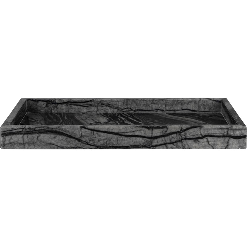 MARBLE Tablett 16x31 cm, Schwarz/Grau