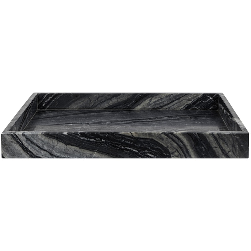 MARBLE Tablett 30x40 cm, Schwarz / Grau