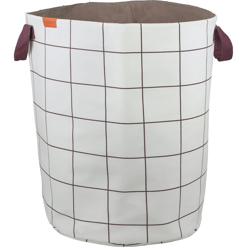 Mesh Wäschekorb, Altweiß / Braun