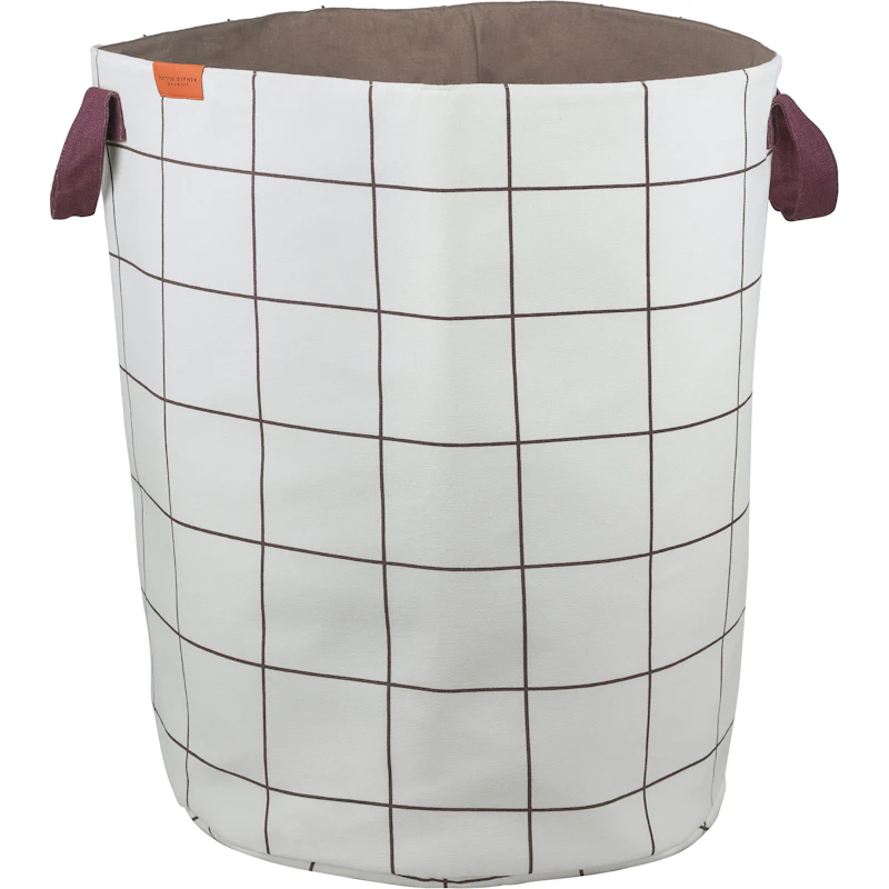 Mesh Wäschekorb, Altweiß / Braun