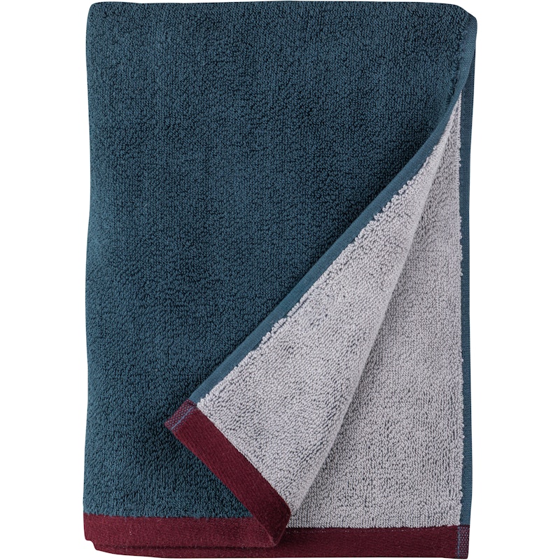 Soft Badetuch 70x133 cm, Hellgrau / Midnight Blue
