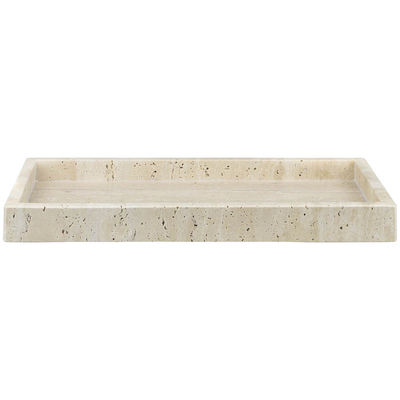 Travertine deco Tablett 16x31 cm