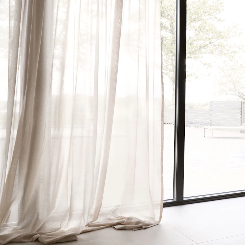 Vivi Vorhang Recycelt Stoff Doppelt Breite Natur, 290x290 cm