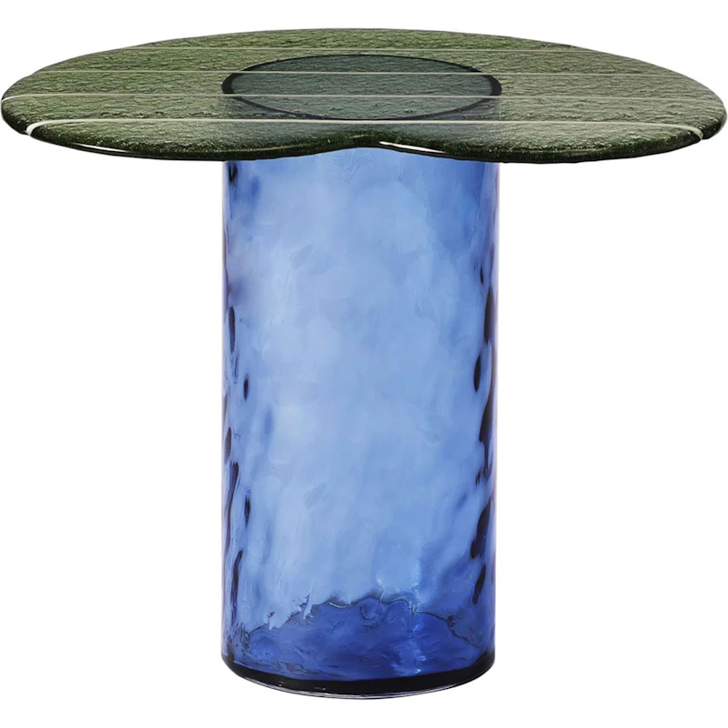 Striche Side Table, Mint Green / Blue