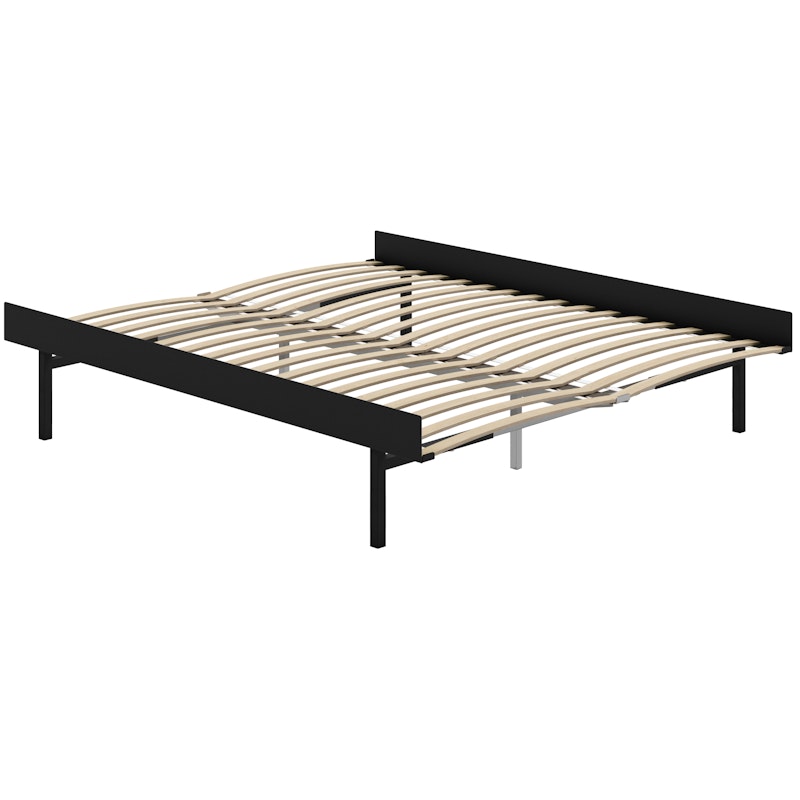 Erweiterbares Bett Mit Latten 90-180 cm, Schwarz