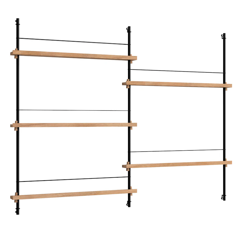 Magazine Regal 123x162 cm, Eiche/Schwarz