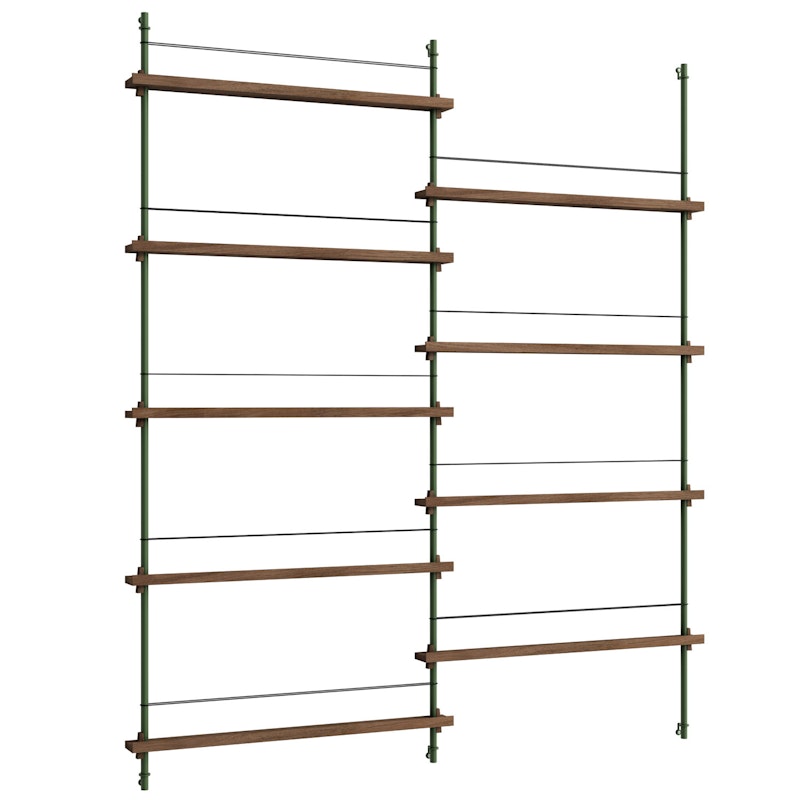Magazine Regal 162x188 cm, Eiche/Grün
