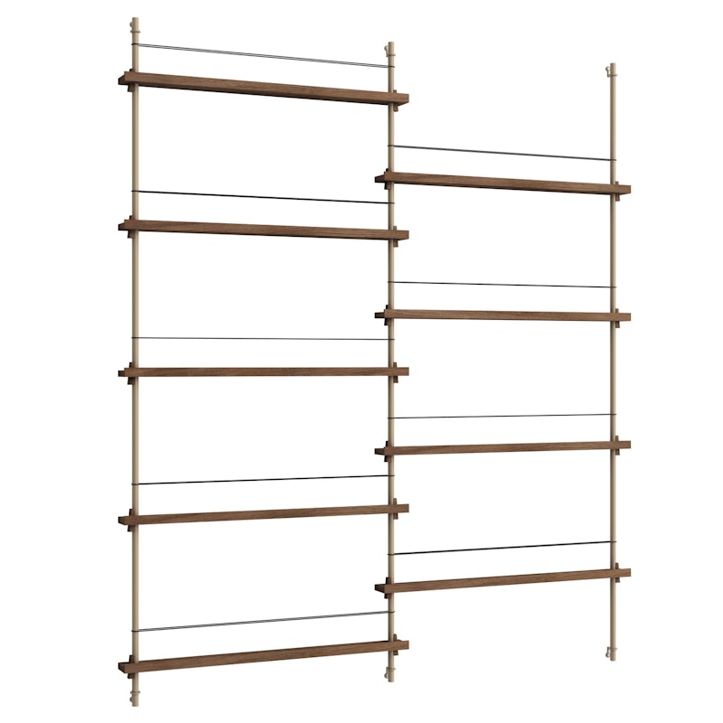 Magazine Regal 162x188 cm, Eiche/Warmes Grau