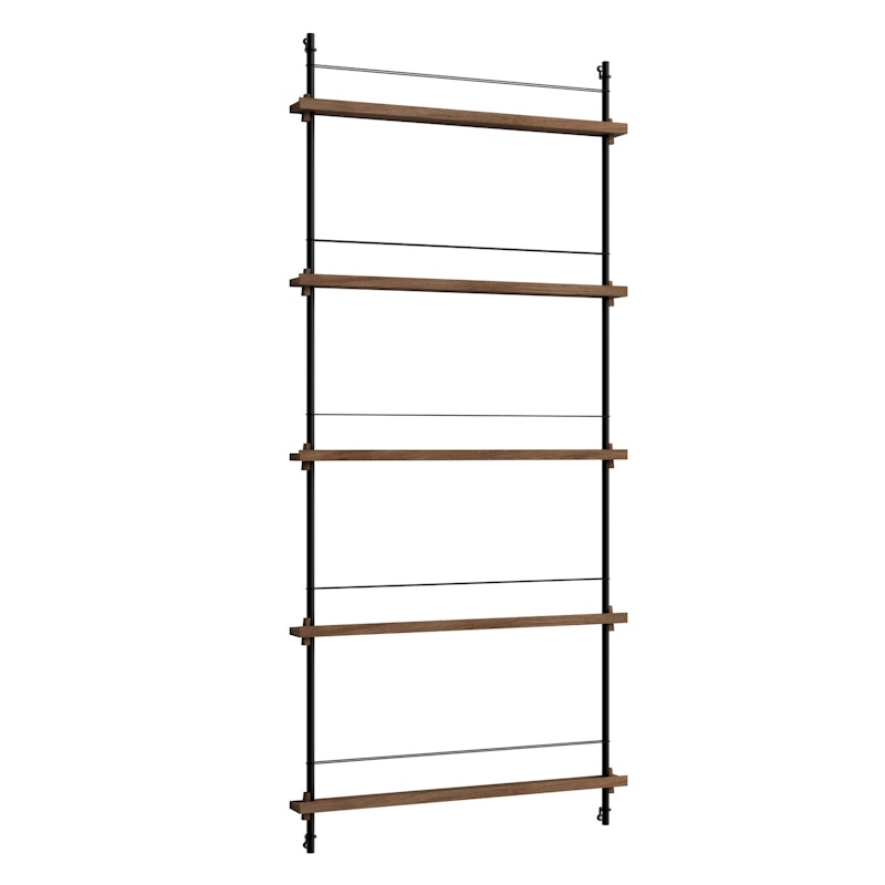 Magazine Regal 85x188 cm, Geräucherte Eiche/Schwarz