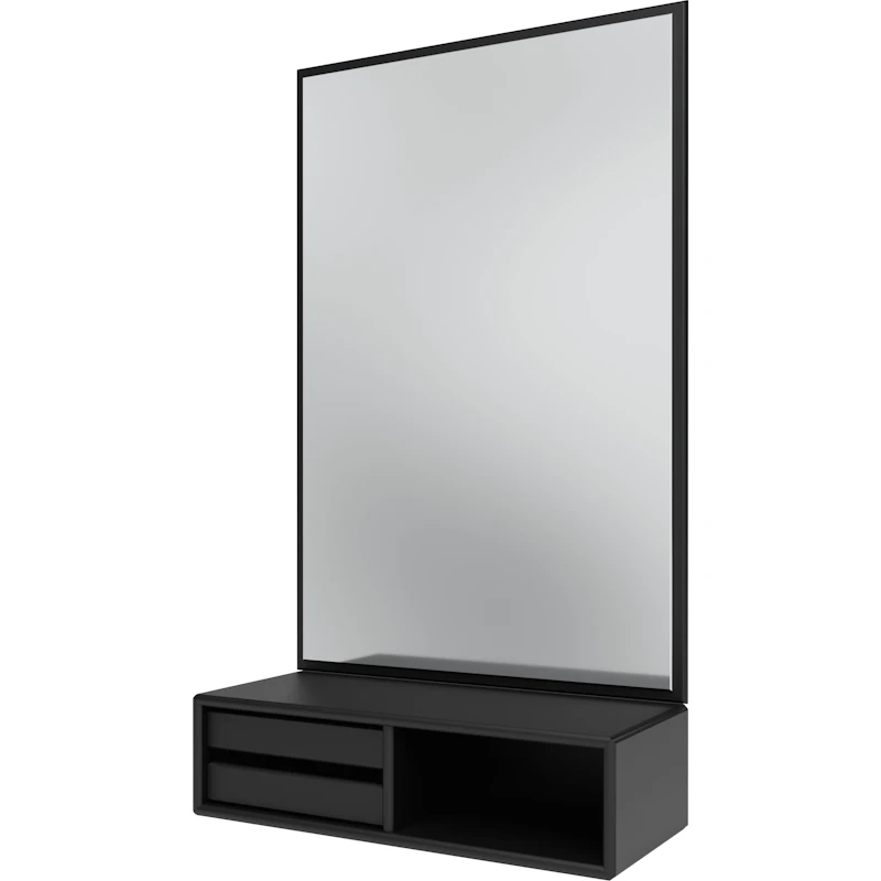 Glance Wandspiegel Mit Regal, Schwarz