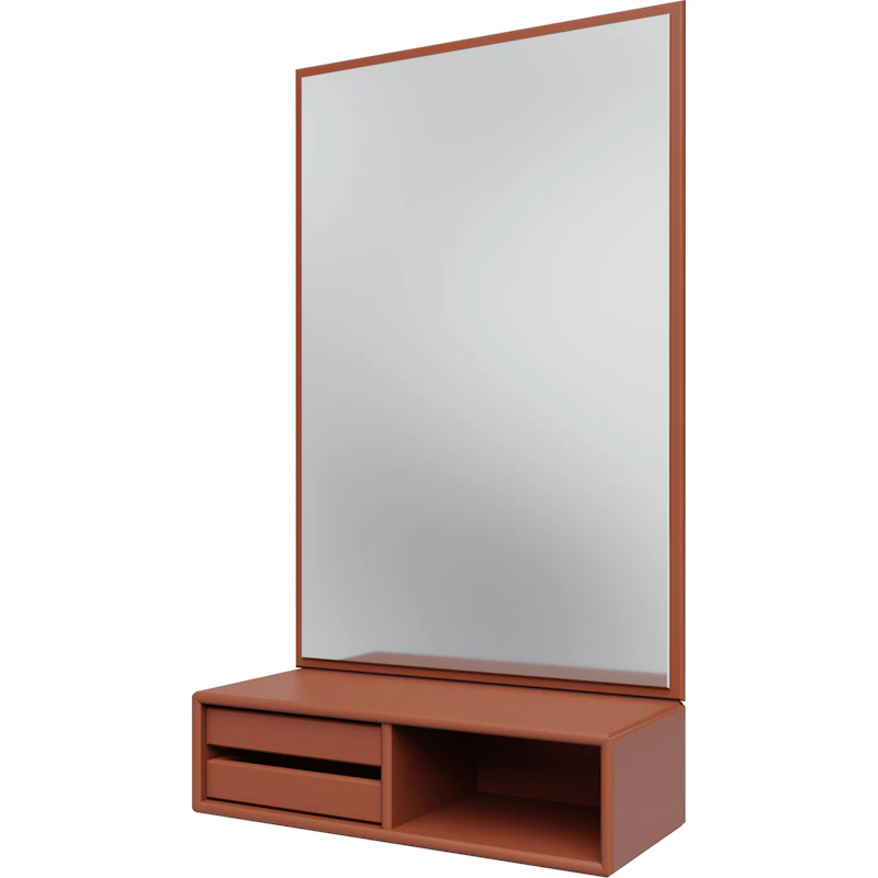Glance Wandspiegel Mit Regal, Hazelnut