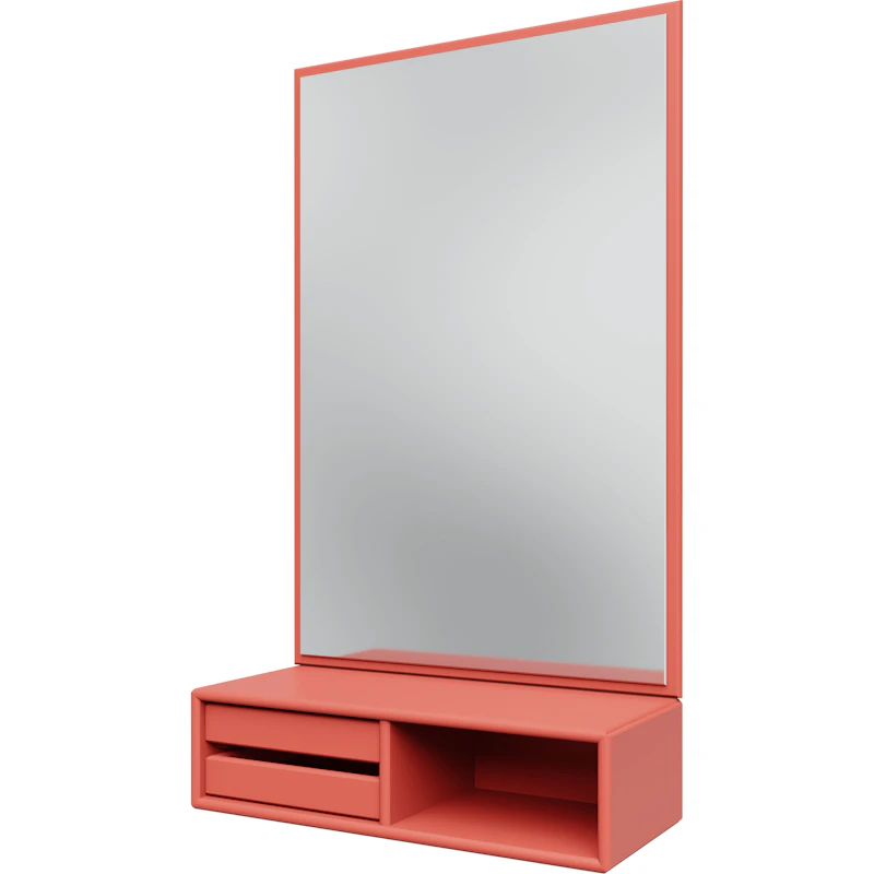 Glance Wandspiegel Mit Regal, Rhubarb