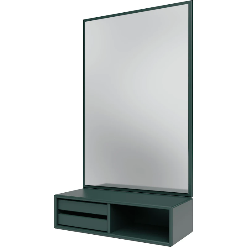 Glance Wandspiegel Mit Regal, Black Jade