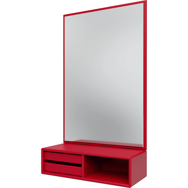 Glance Wandspiegel Mit Regal, Beetroot