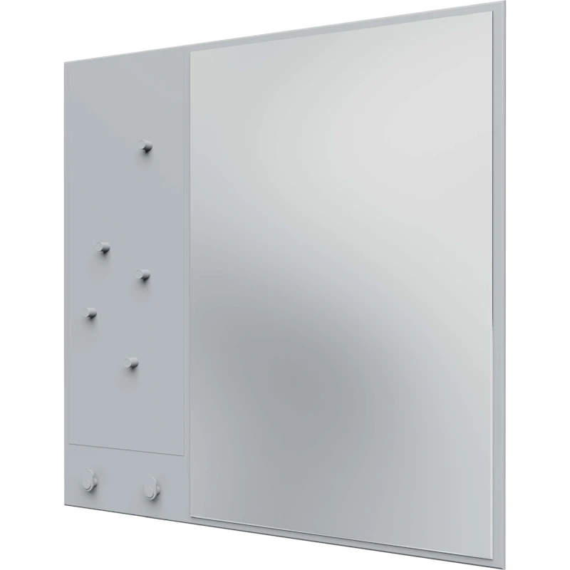 Memo Wall Mirror With Notice Board, Oyster