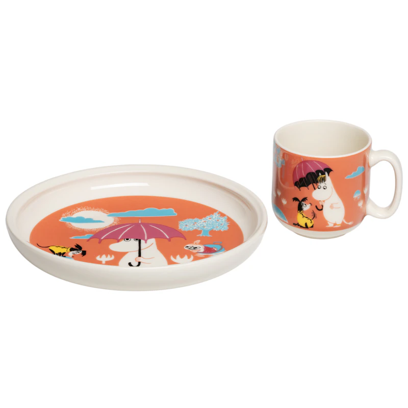 Moomin Kindergeschirr Unter dem Regenschirm