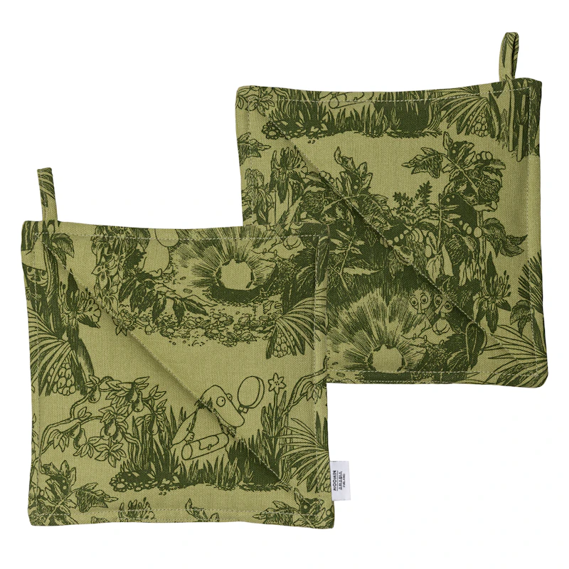 Moomin Topflappen 2-er Set Der Wald der Mystik, Grün