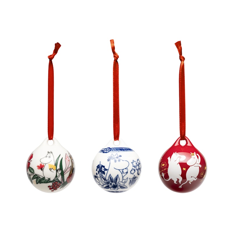 Moomin Weihnachtskugel 50 mm 3-er Set